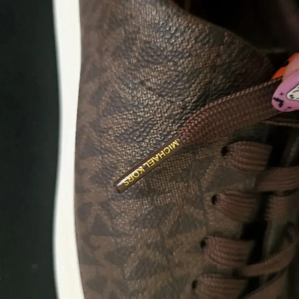 Michael Kors Keaton Lace-Up Brown Sneakers Shoe Size 7.5 - Picture 8 of 10